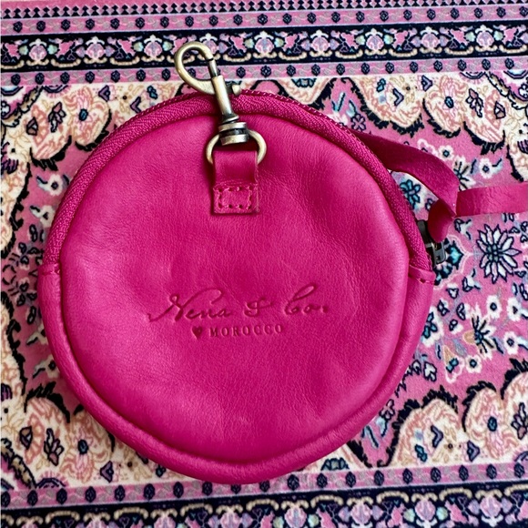 Nena & Co pink leather zipper pouch - Picture 2 of 2